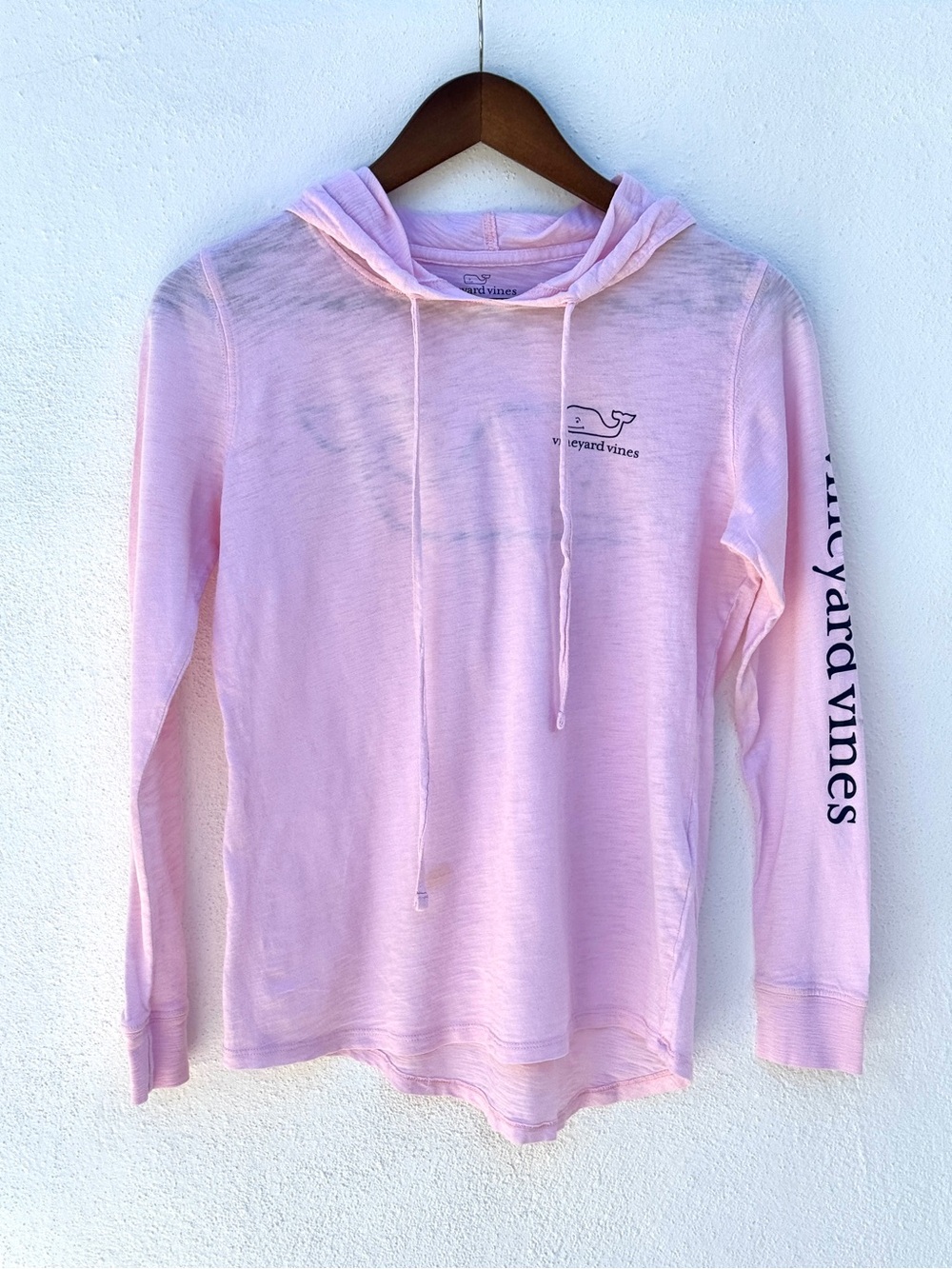 Vineyard Vines Light Pink Hoodie with Whale Logo
